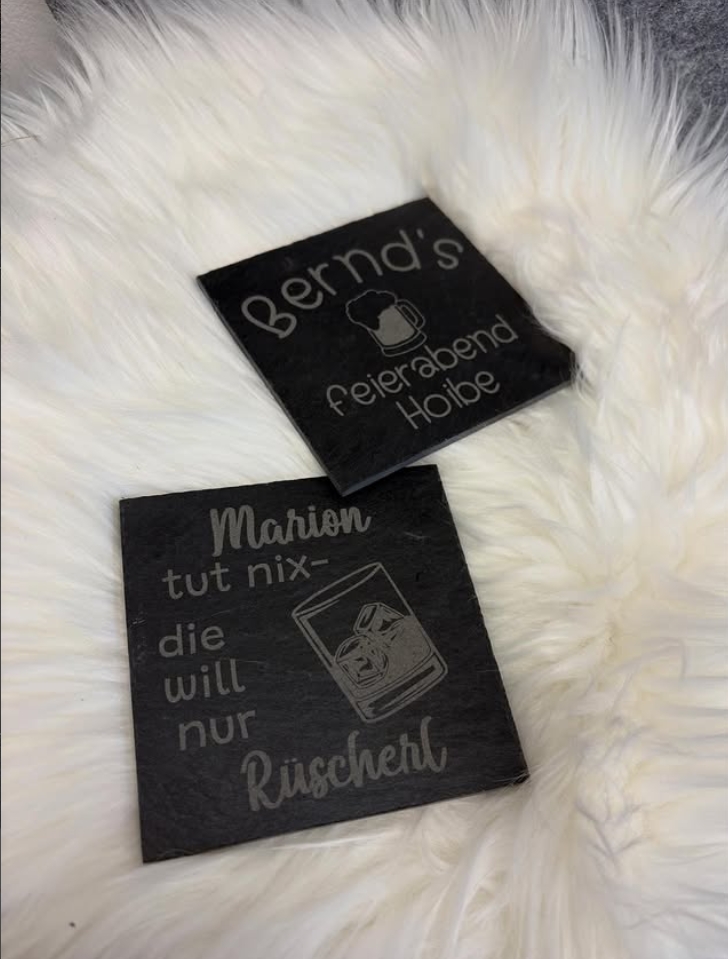 Schieferuntersetzer 10x10cm