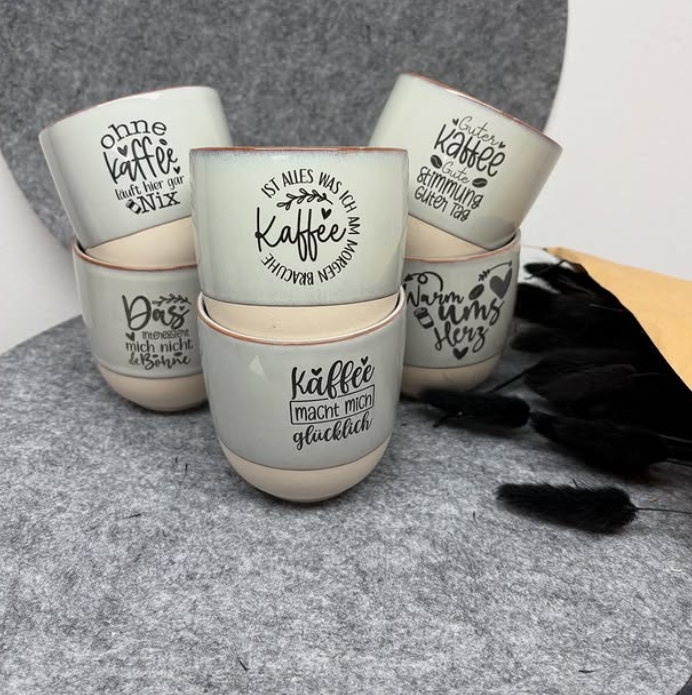 Tasse graviert ohne Henkel
